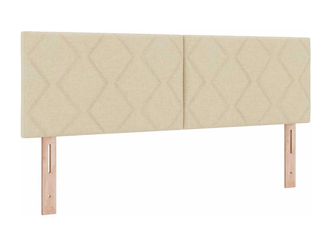 Tête de Lit | Panneau de tête pour lit Moderne avec des lumières à LED Réglable Crème 160 cm tissu