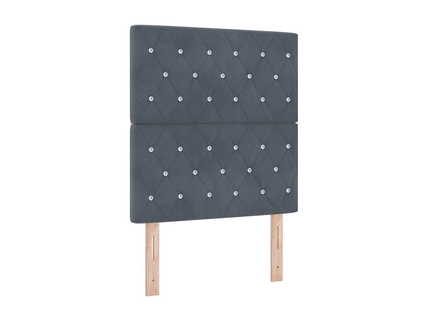 Tête de Lit | Panneau de tête pour lit Moderne LED Argyle Manuel Gris foncé 80 cm Velours