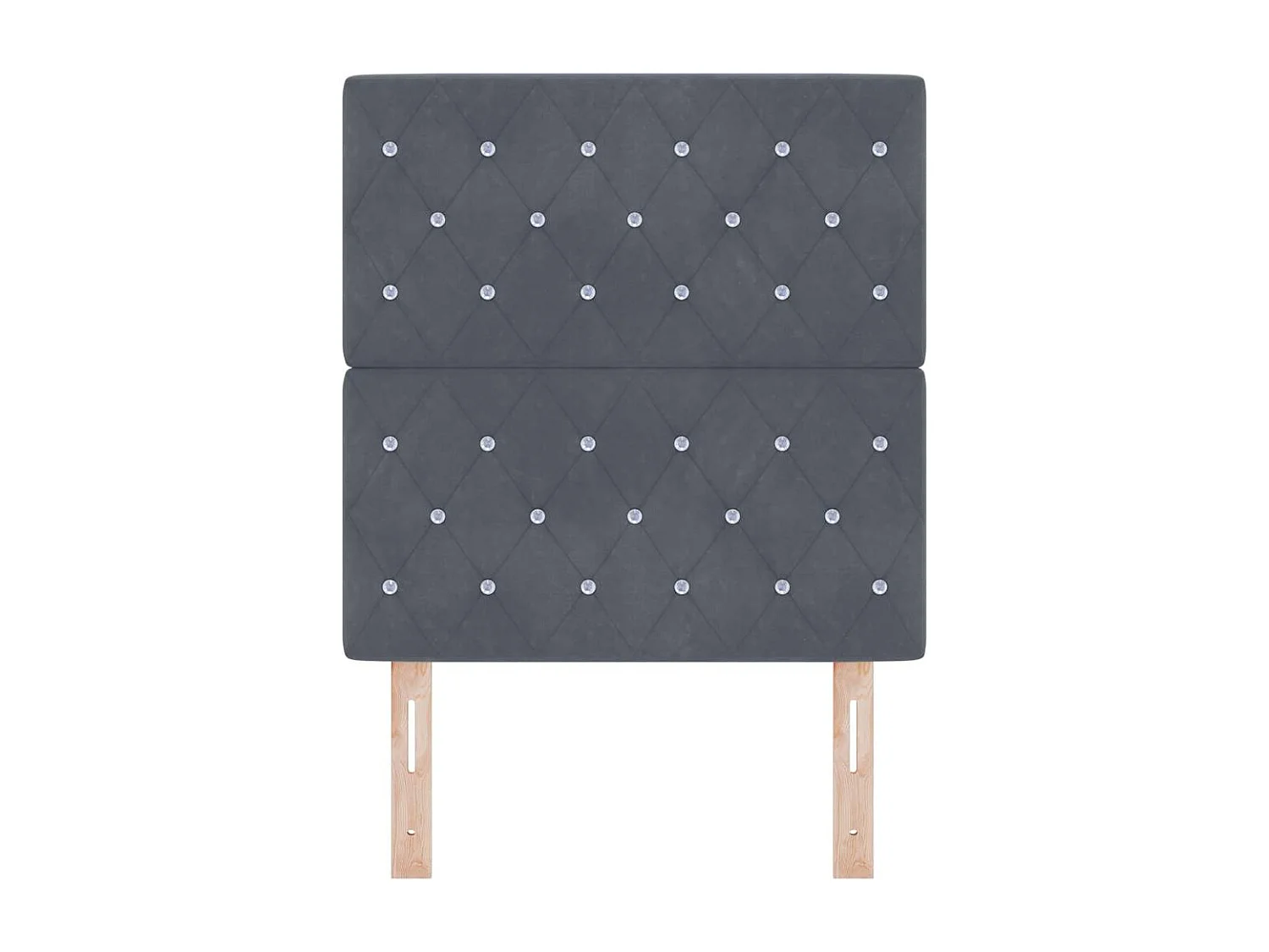 Tête de Lit | Panneau de tête pour lit Moderne LED Argyle Manuel Gris foncé 80 cm Velours