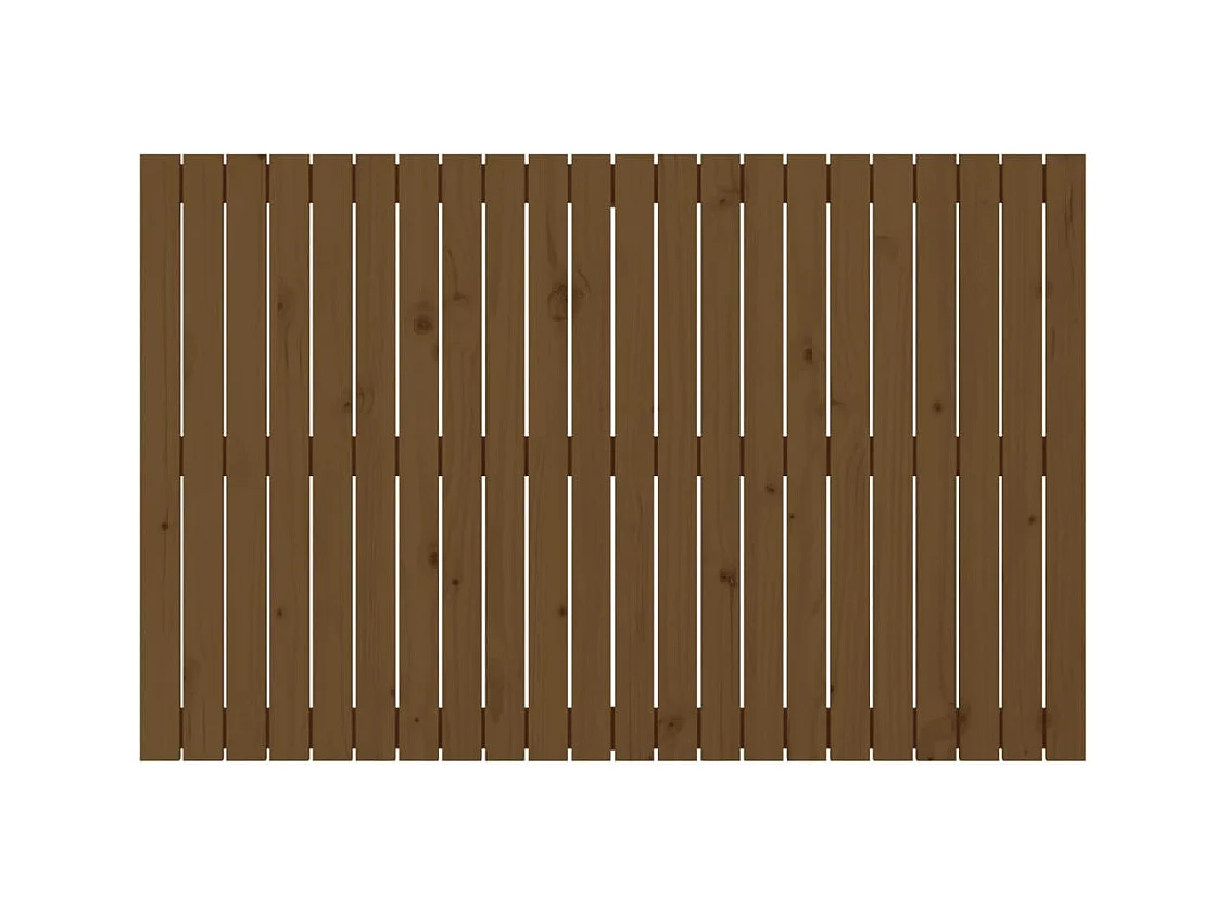 Cabecero cama | Cabezal de cama | Mueble de cabecero pared madera maciza pino marrón miel 140x3x90 cm