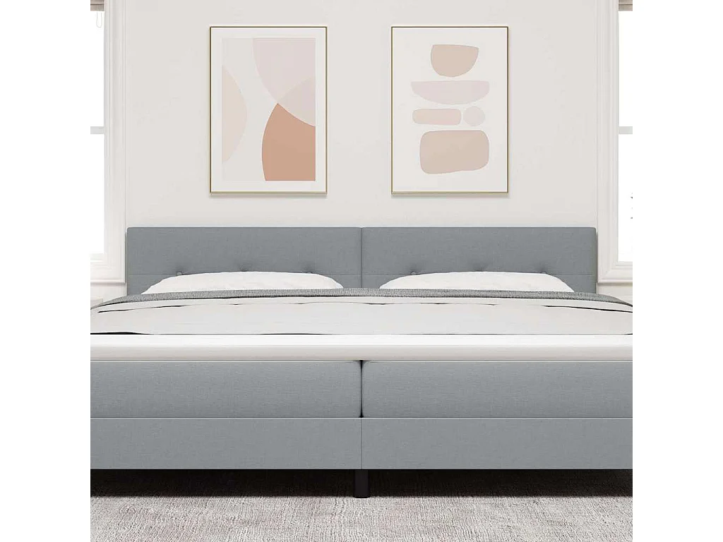 Cabecero | Cabezal de Cama | Mueble cabecero con cabecera Manual Gris claro 200 cm tela