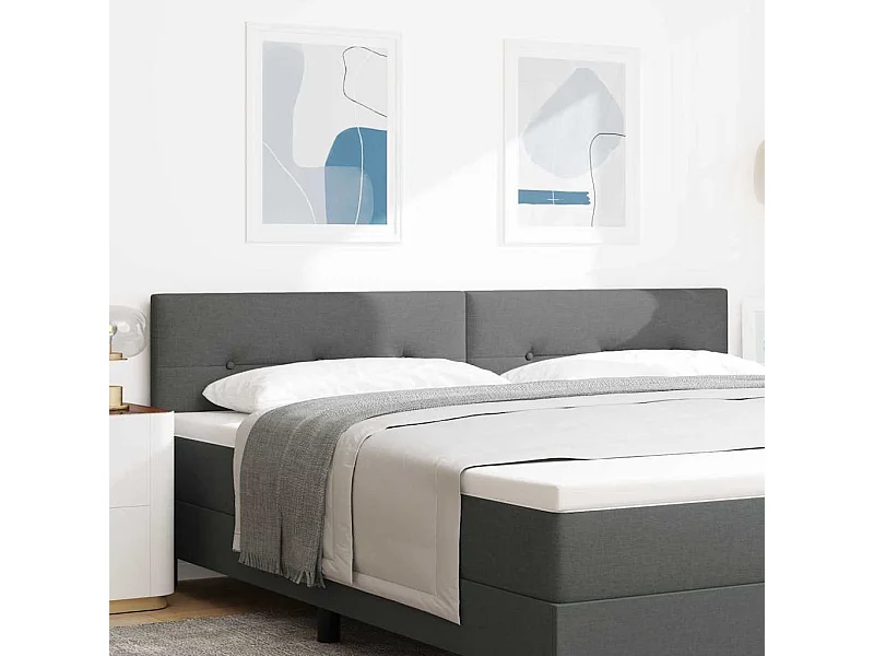 Cabecero | Cabezal de Cama | Mueble cabecero con cabecera Manual Gris oscuro 200 cm tela