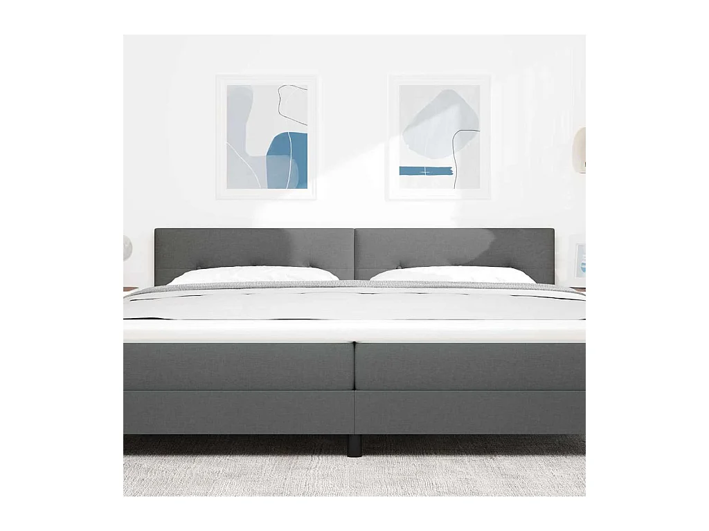 Cabecero | Cabezal de Cama | Mueble cabecero con cabecera Manual Gris oscuro 200 cm tela