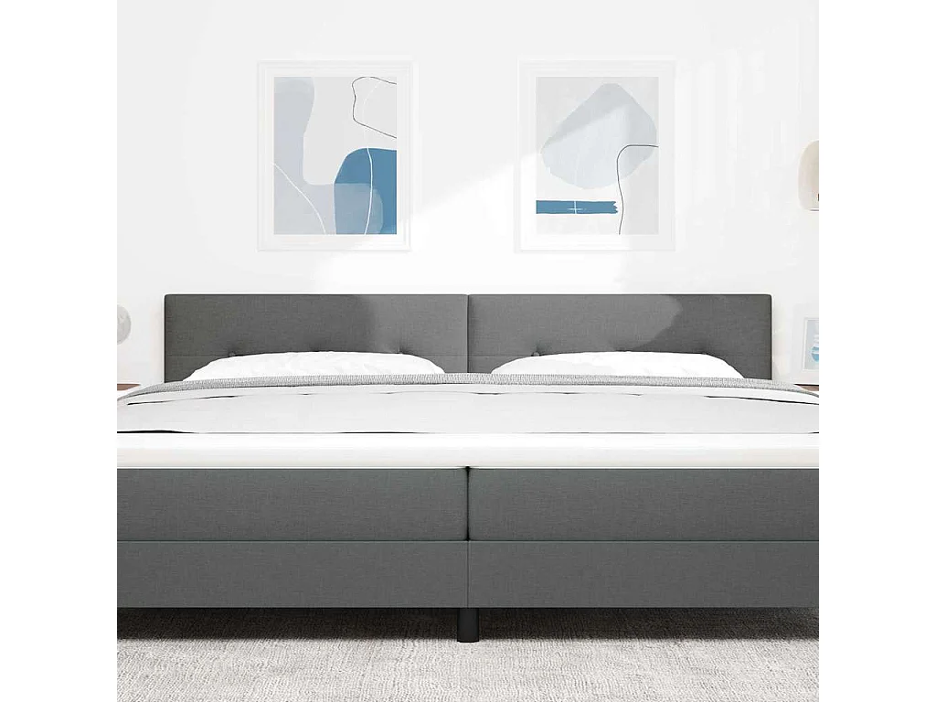 Tête de Lit | Panneau de tête pour lit Moderne avec Tête de Lit | Panneau de tête pour lit Moderne Gris foncé 200 cm tissu