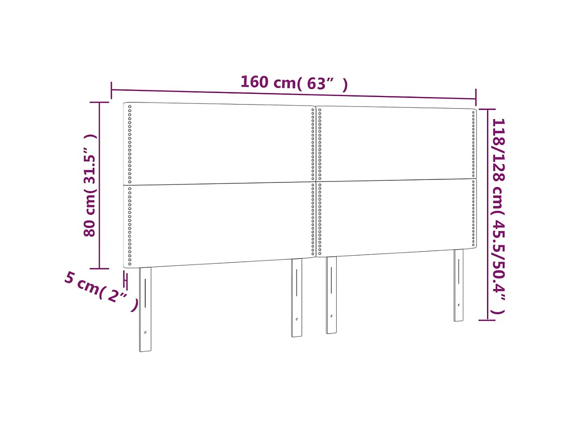 Cabeceros | Cabezal de cama | Mueble de cabecero 4 unidades de terciopelo negro 80x5x78/88 cm