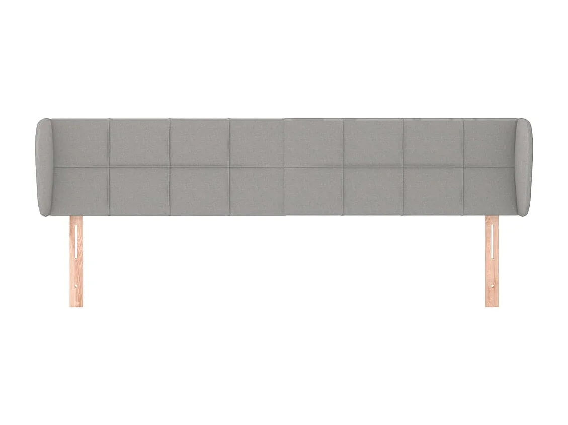 Tête de Lit | Panneau de tête pour lit Moderne avec oreilles Gris clair 203x23x78/88 cm Tissu