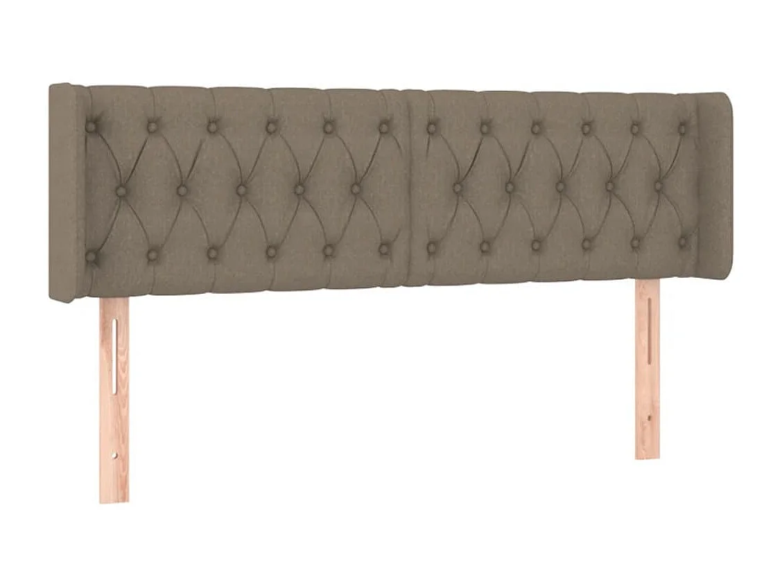 Tête de Lit | Panneau de tête pour lit Moderne à LED Taupe 147x16x78/88 cm Tissu