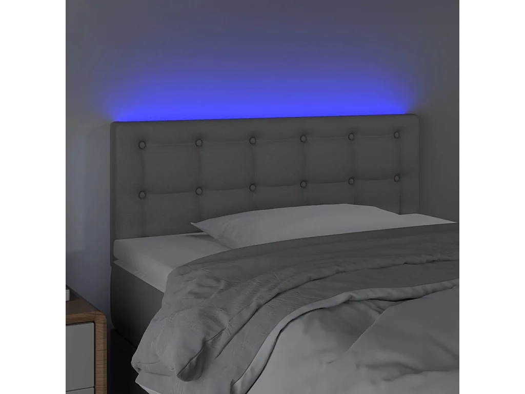 Tête de Lit | Panneau de tête pour lit Moderne à LED Gris 90x5x78/88 cm Similicuir