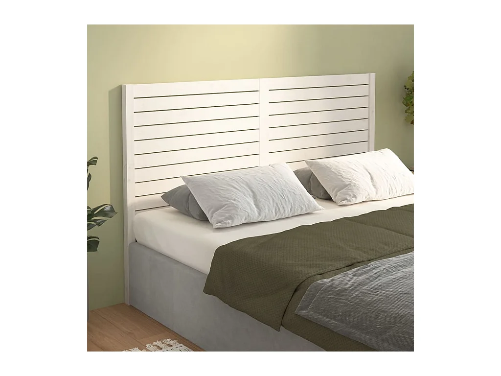 Cabecero de Cama | Cabezal de cama | Mueble de cabecero madera maciza de pino blanco 141x4x100 cm