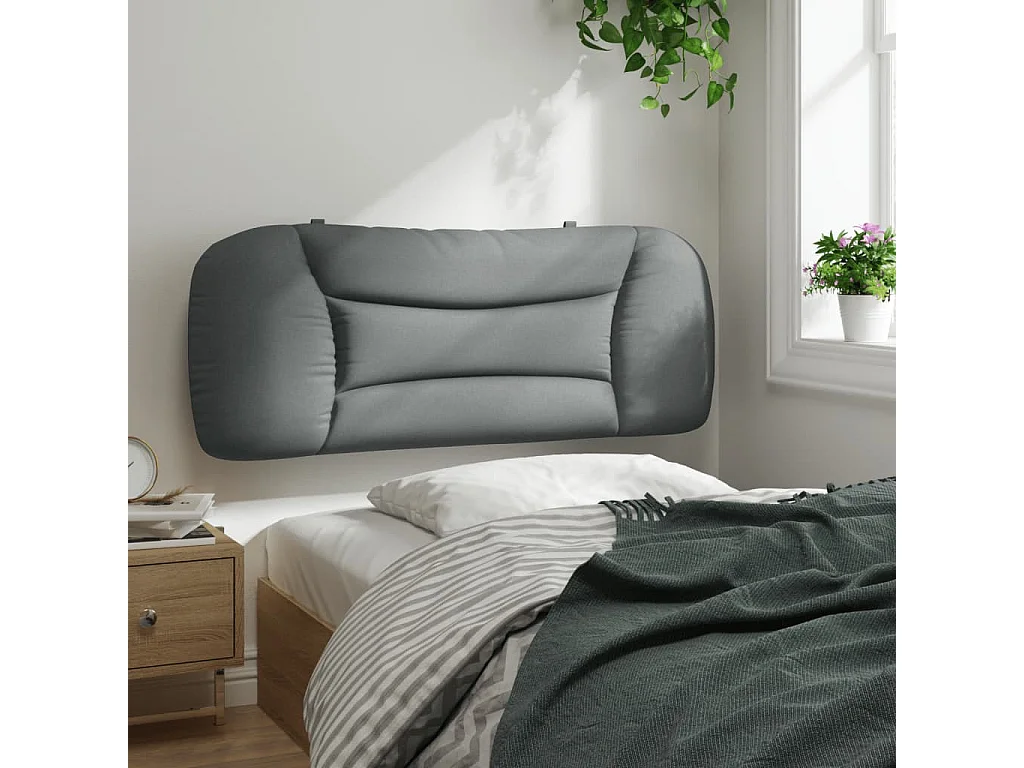 Tête de lit | Coussin de tête de lit | Tête de lit décoratif gris clair 100 cm tissu
