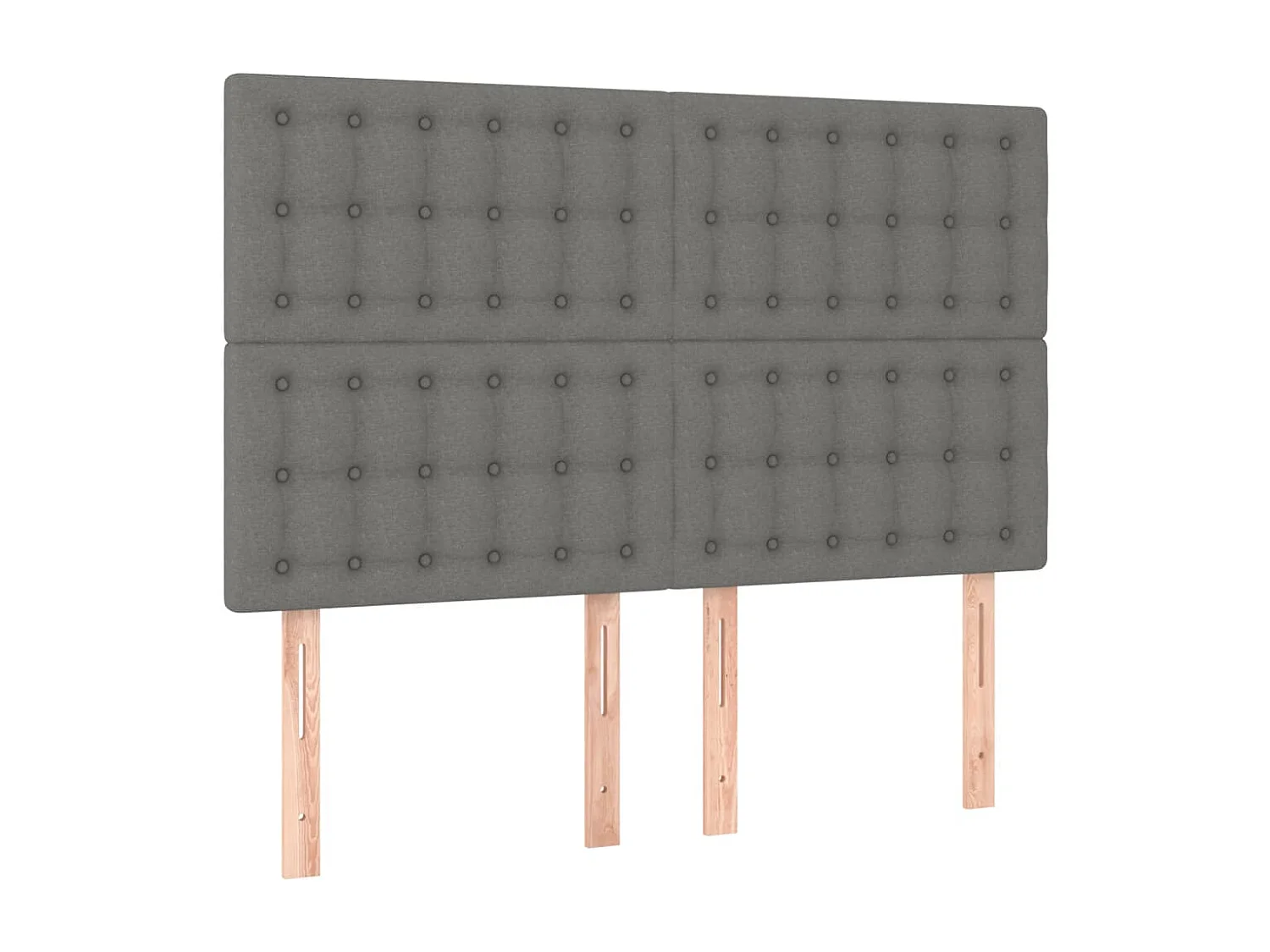 Hoofdbord | Hoofdeinde LED 144x5x118/128 cm stof donkergrijs