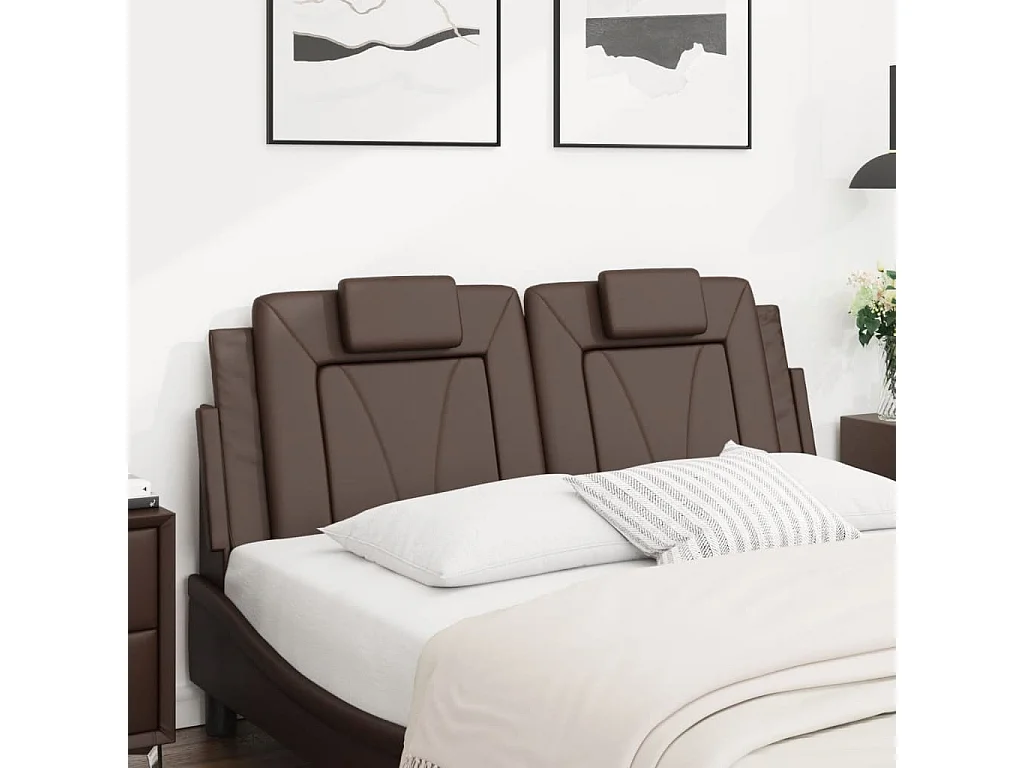 Tête de lit | Coussin de tête de lit | Tête de lit décoratif marron 120 cm similicuir