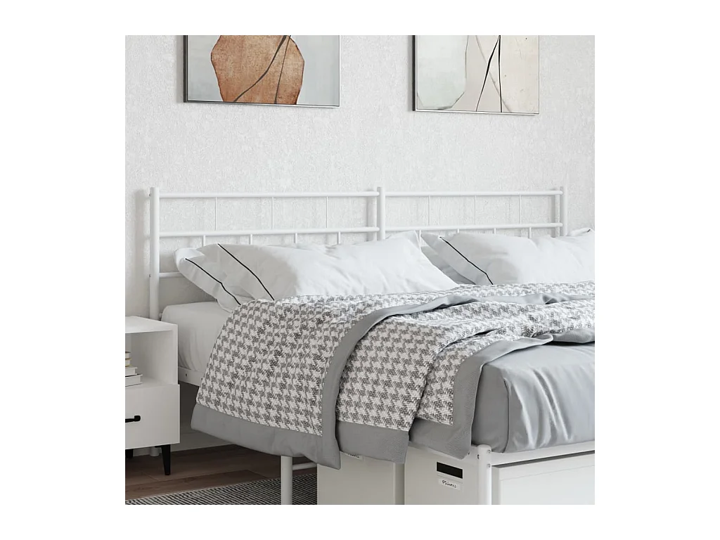 Mueble cabecero | Cabezal de cama | Cabecero de metal blanco 200 cm