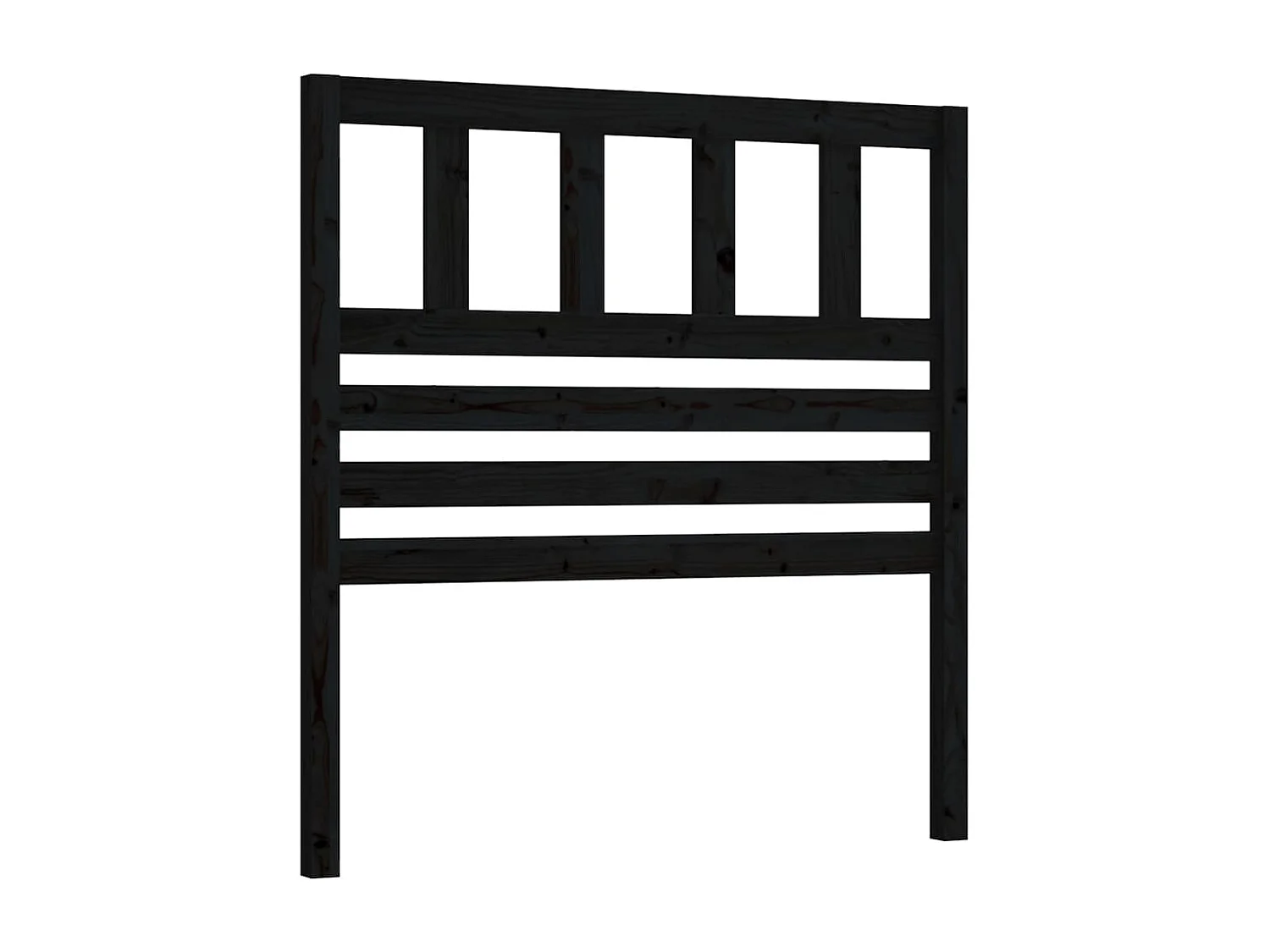 Cabecero de Cama | Cabezal de cama | Mueble de cabecero madera maciza de pino negro 106x4x100 cm