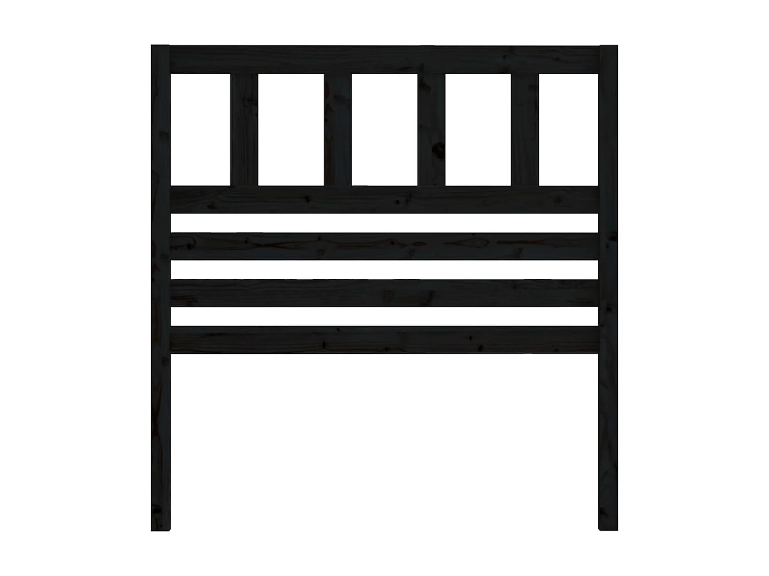 Cabecero de Cama | Cabezal de cama | Mueble de cabecero madera maciza de pino negro 106x4x100 cm