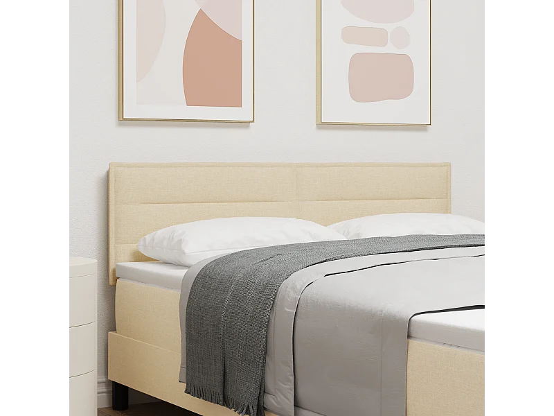 Tête de Lit | Panneau de tête pour lit Moderne Hauteur réglable Manuel Crème 160 cm tissu