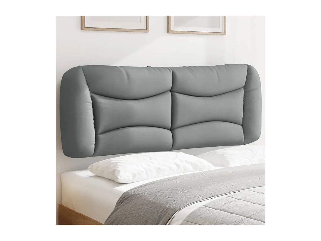 Cabecero de Cama | Cabezal de cama | Mueble de cabecero acolchado Hvar tela gris claro 140 cm