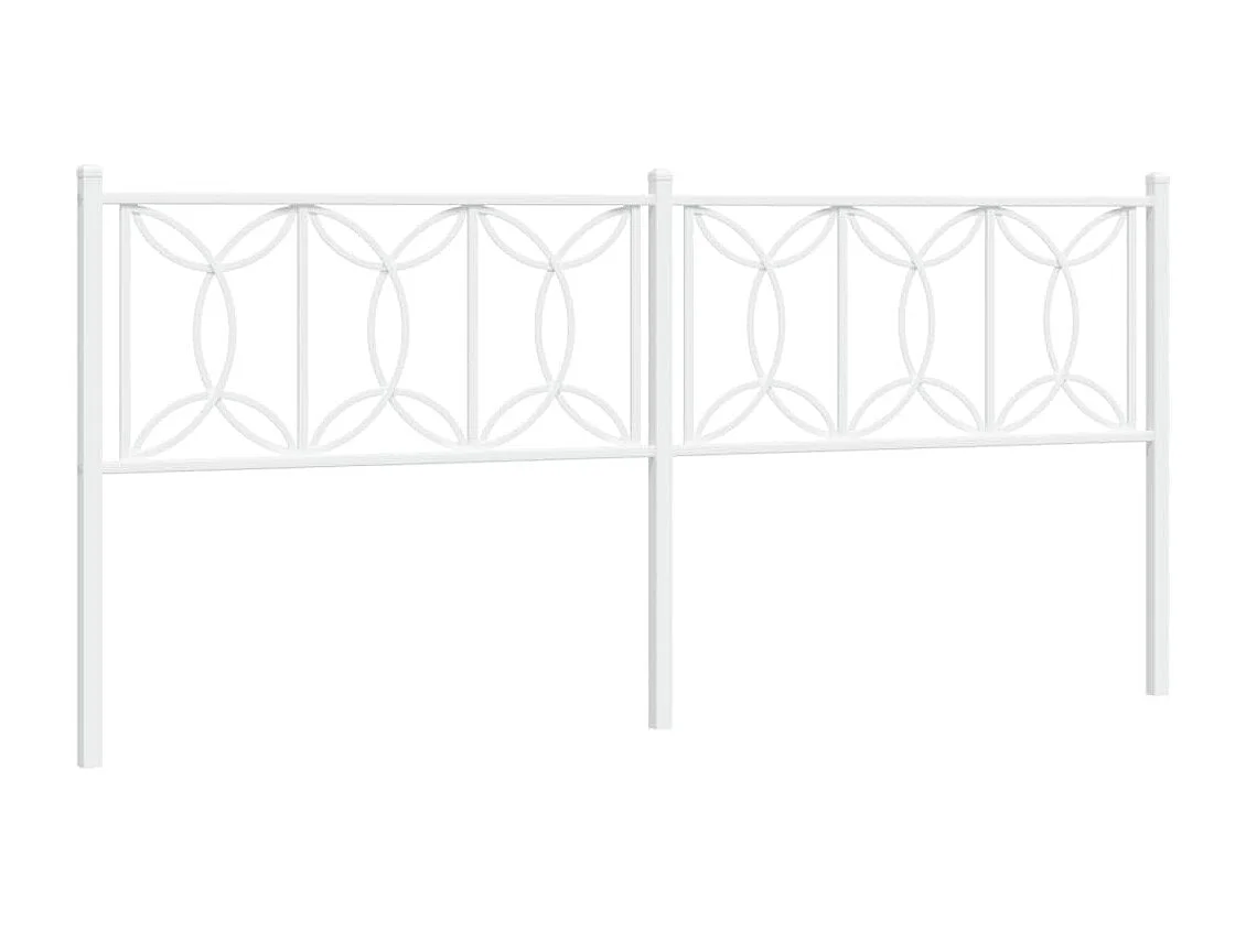 Tête de Lit | Panneau de tête pour lit Moderne métal blanc 193 cm