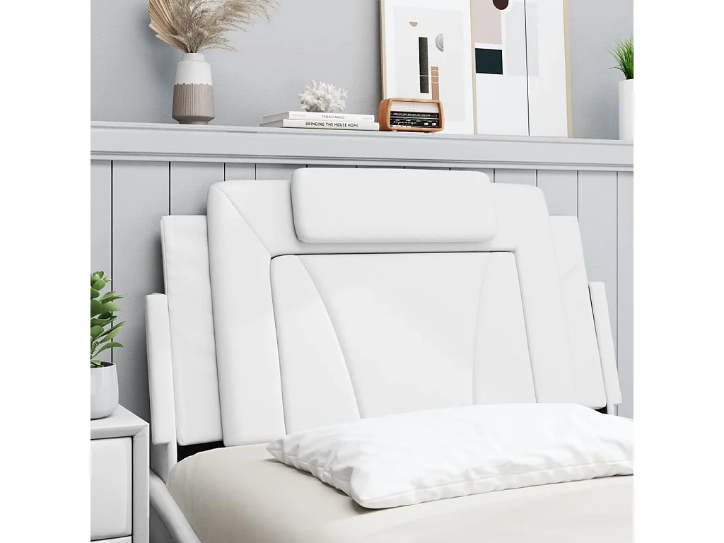 Tête de lit | Coussin de tête de lit | Tête de lit décoratif blanc 100 cm similicuir