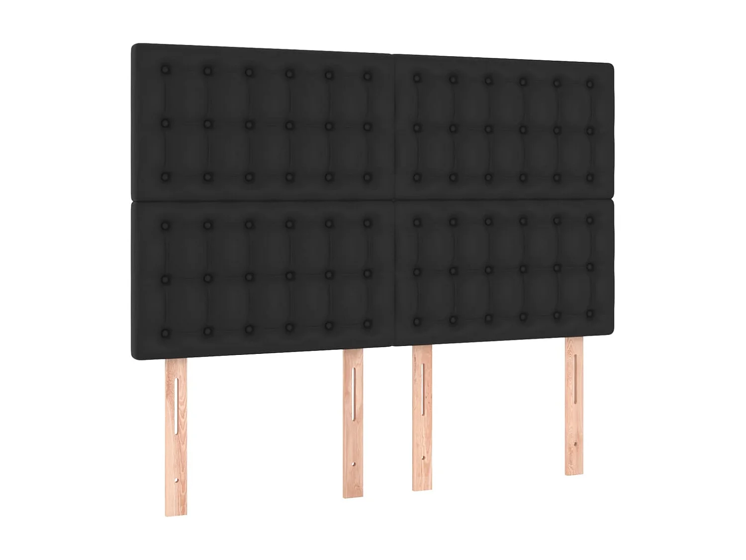 Hoofdbord | Hoofdeinde LED 144x5x118/128 cm kunstleer zwart