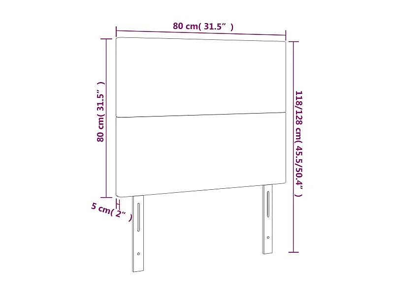 Cabeceros | Cabezal de cama | Mueble de cabecero 2 unidades de tela negro 80x5x78/88 cm