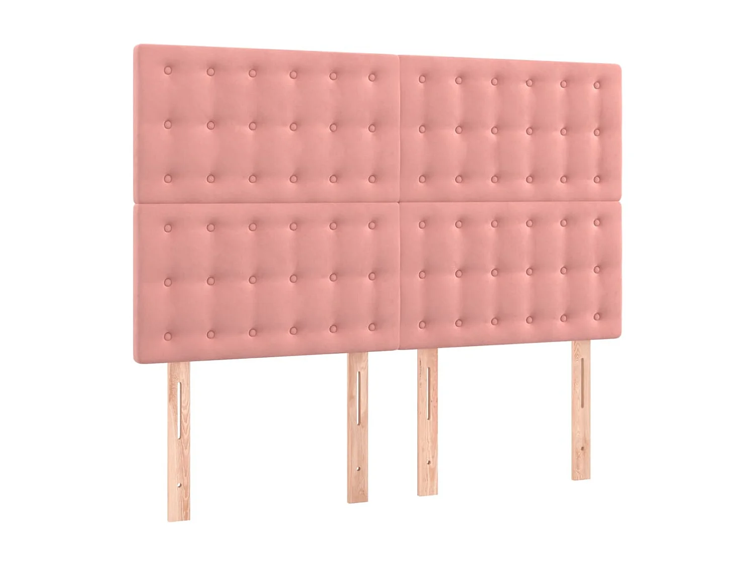 Tête de Lit | Panneau de tête pour lit Moderne à LED Rose 144x5x118/128 cm Velours