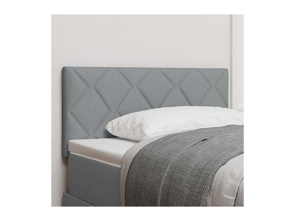 Mueble cabecero | Cabezal de cama | Cabecero de Tela Geométrico con cabecera Gris claro 100 cm tela