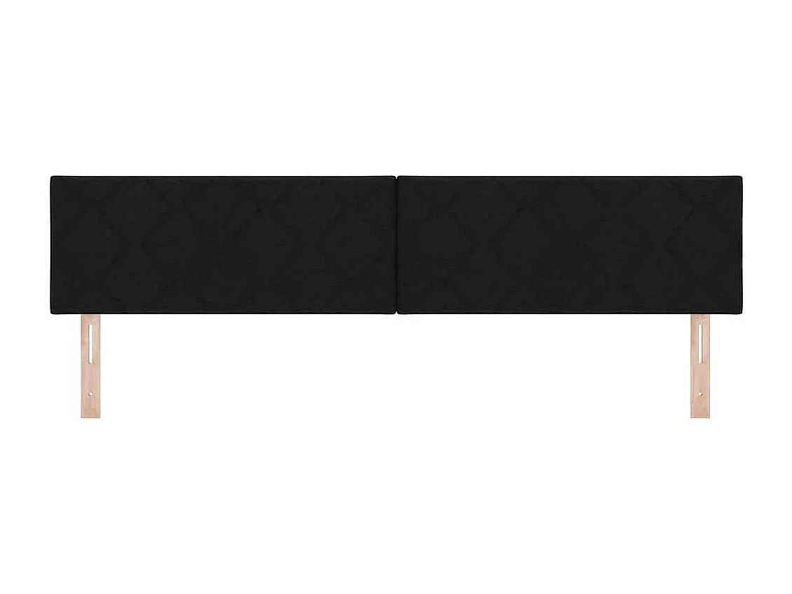 Tête de Lit | Panneau de tête pour lit Moderne avec des lumières à LED Réglable Noir 200 cm tissu