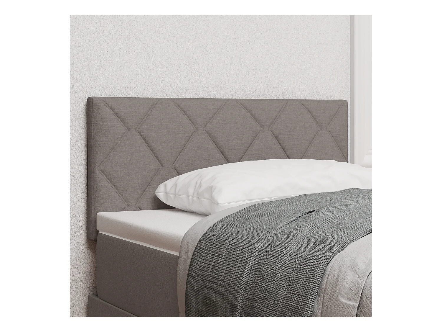 Cabecero | Cabezal de Cama | Mueble cabecero con luces de tiras LED Ajustable Gris Claro 90 cm tela