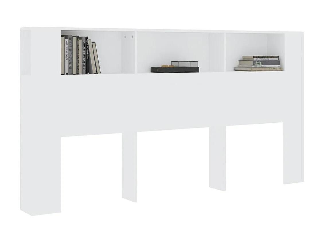 Cabecero de Cama | Cabezal de Cama | Mueble cabecero blanco 200x18,5x104,5 cm