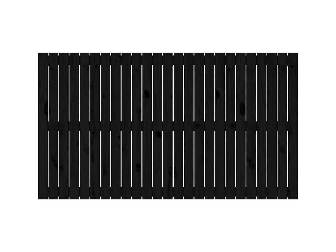 Cabecero de Cama | Cabezal de cama | Mueble de cabecero de pared madera maciza pino negro 159,5x3x90cm