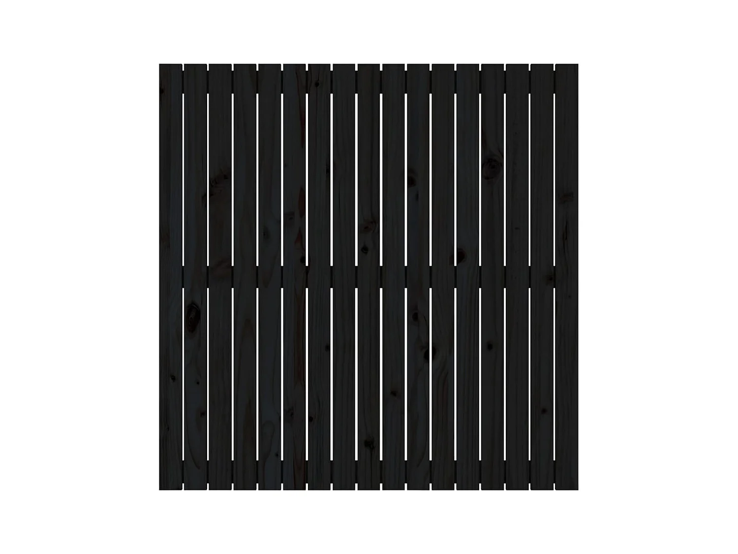 Cabecero de Cama | Cabezal de cama | Mueble de cabecero de pared madera maciza pino negro 108x3x110 cm