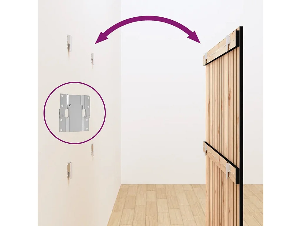 Hoofdbord | Hoofdeinde wandmontage 108x3x110 cm massief grenenhout zwart