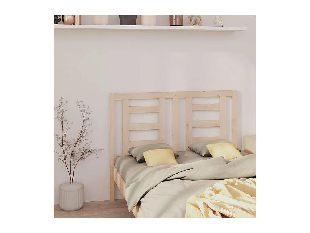 Cabecero de Cama | Cabezal de cama | Mueble de cabecero madera maciza de pino 126x4x100 cm