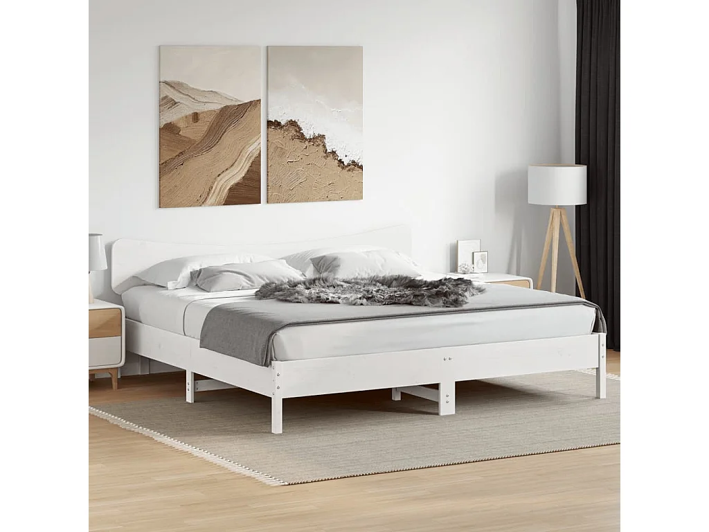Tête de Lit | Panneau de tête pour lit Moderne blanc 180 cm bois massif de pin