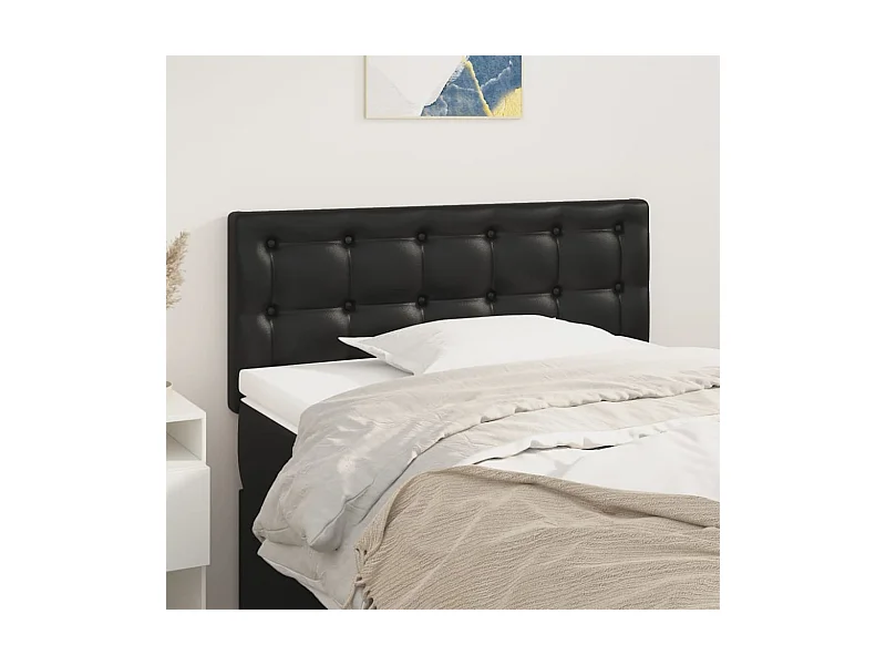 Tête de Lit | Panneau de tête pour lit Moderne Noir 100x5x78/88 cm Similicuir