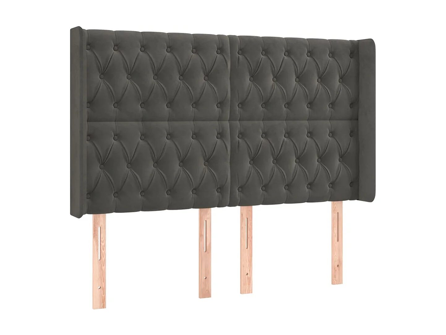 Hoofdbord | Hoofdeinde LED 147x16x118/128 cm fluweel donkergrijs