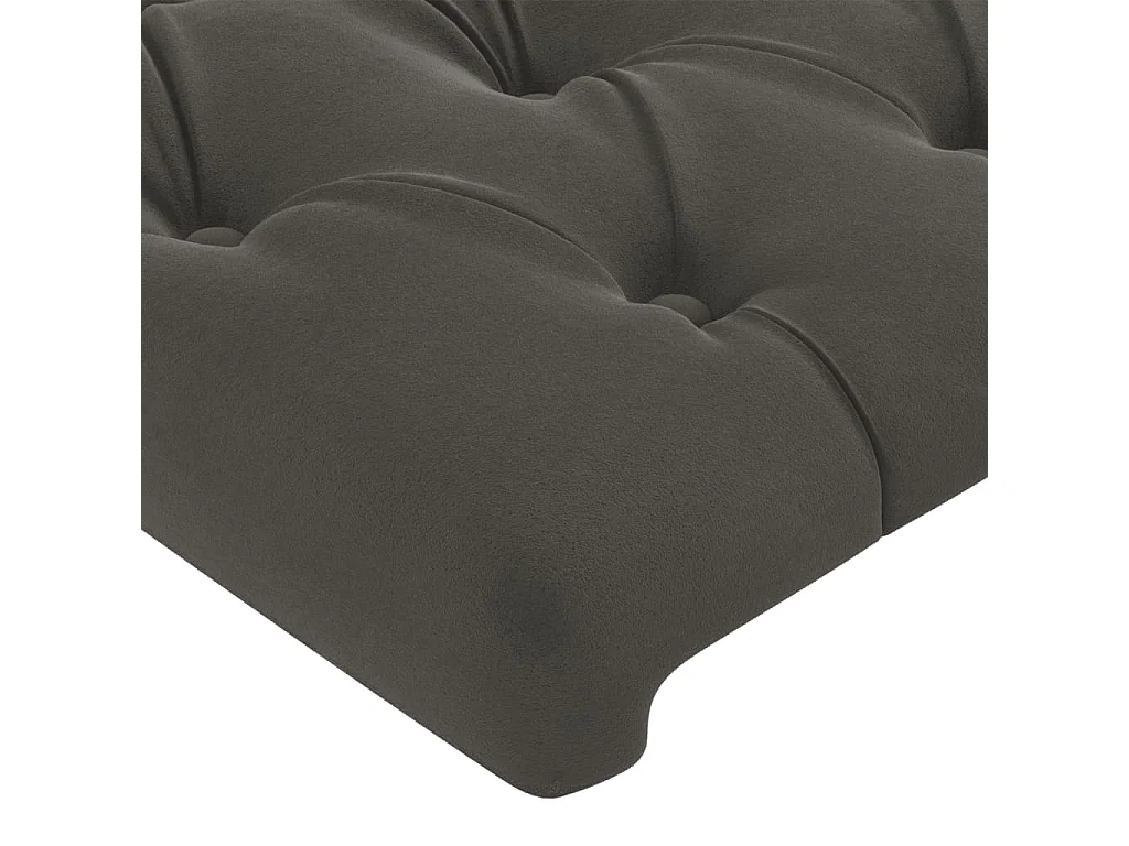 Hoofdbord | Hoofdeinde LED 147x16x118/128 cm fluweel donkergrijs