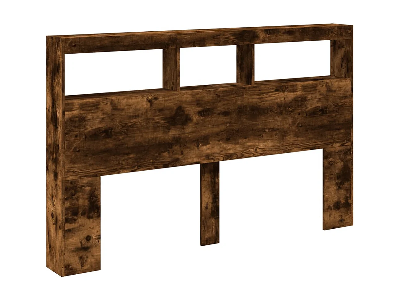 Tête de Lit avec rangement | Armoire de tête de lit avec LED chêne fumé 160x17x102 cm