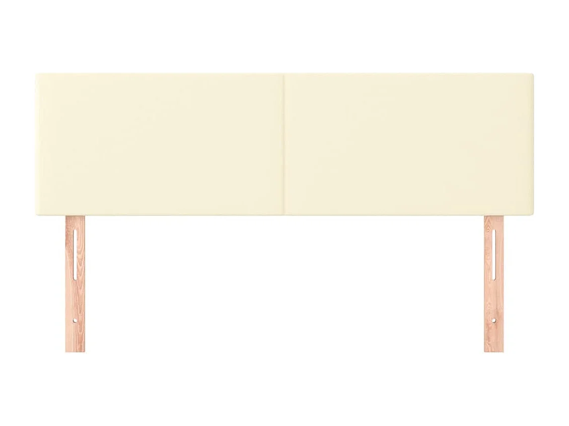 Cabeceros | Cabezal de cama | Mueble de cabecero 2 unidades cuero sintético color crema 72x5x78/88 cm