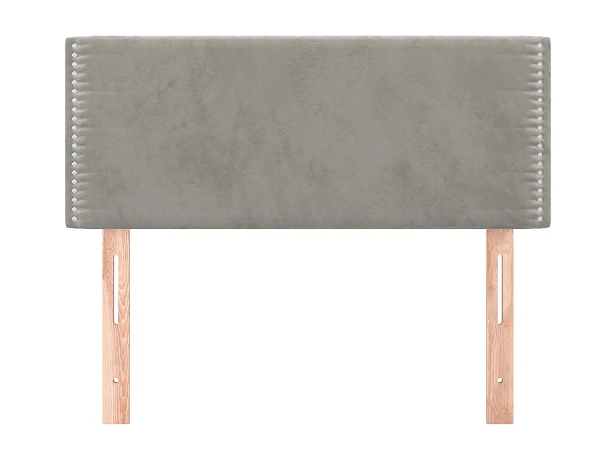Mueble cabecero | Cabezal de cama | Cabecero de terciopelo gris claro 100x5x78/88 cm