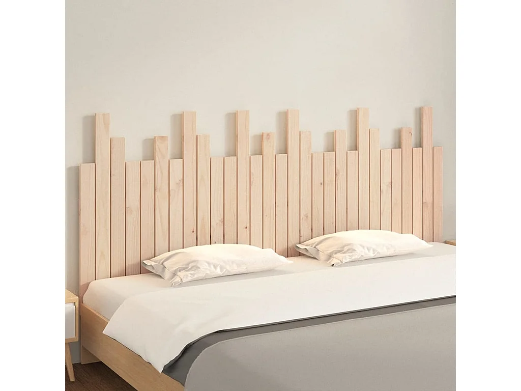 Cabecero de Cama | Cabezal de cama | Mueble de cabecero de pared madera maciza de pino 185x3x80 cm