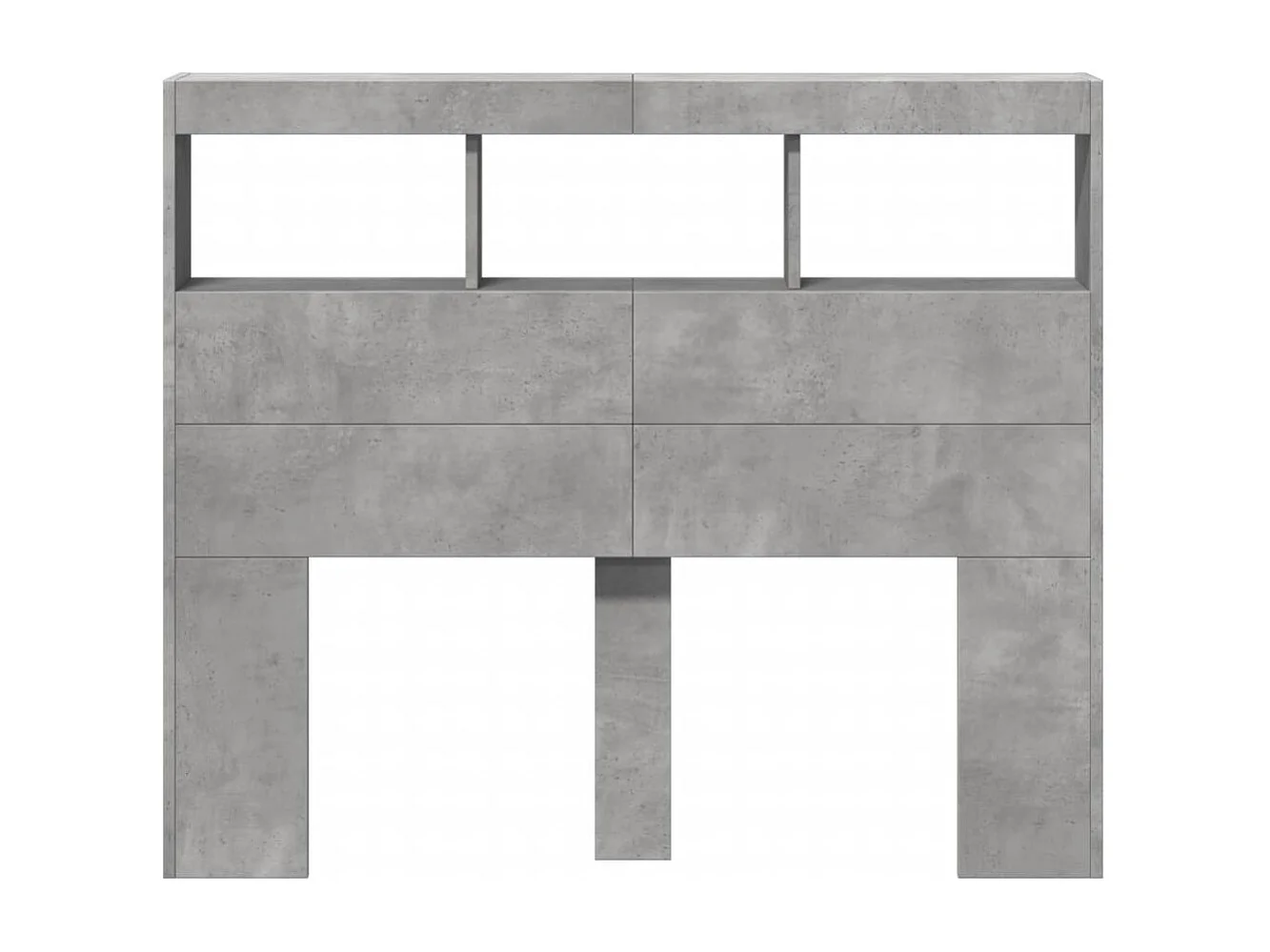 Cabecero de Cama | Cabezal de cama | Mueble de cabecero con luz LED gris hormigón 100x17x102 cm