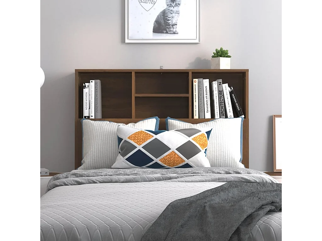 Tête de Lit avec rangement | Armoire de tête de lit Chêne marron 100x19x103,5 cm