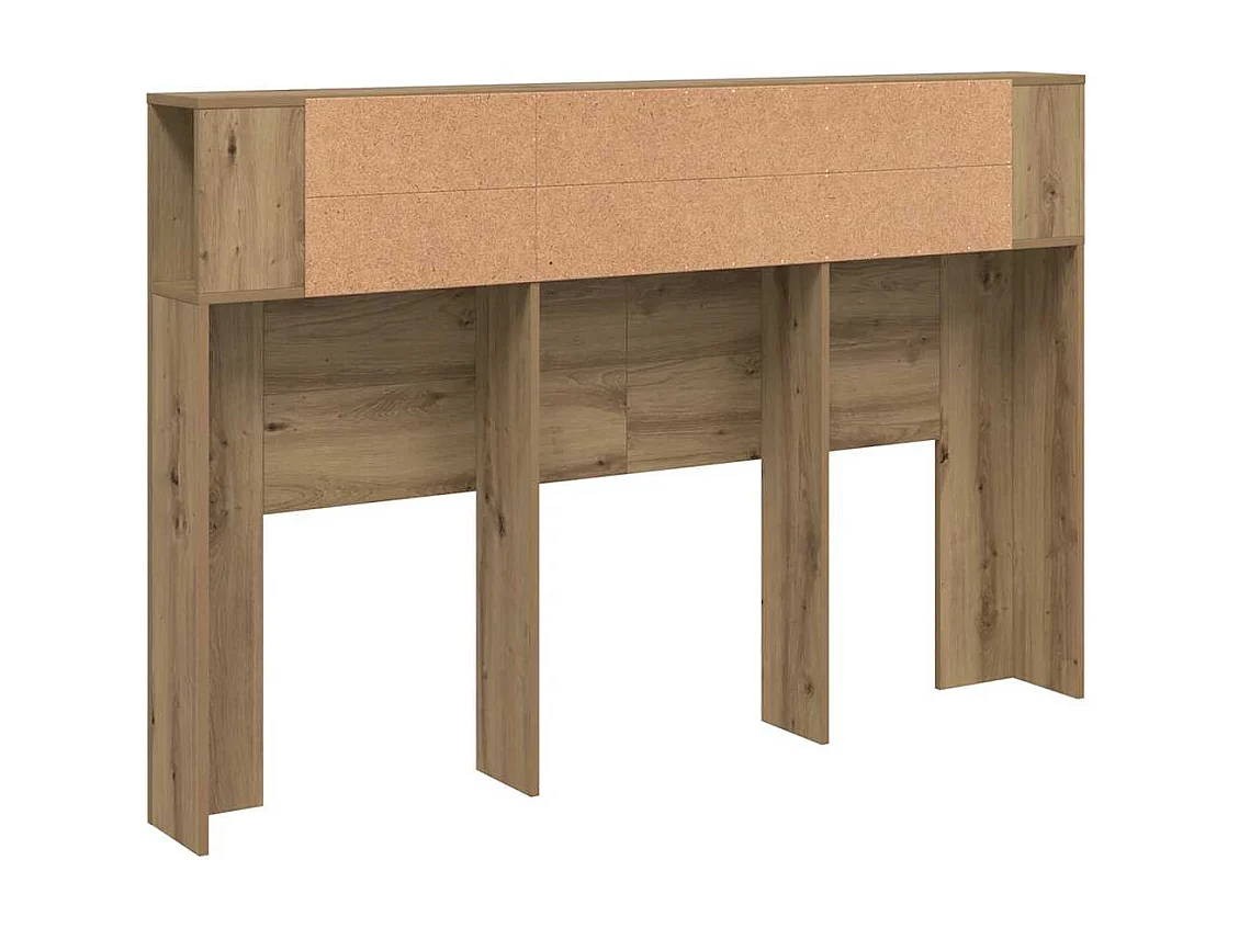 Tête de Lit avec rangement | Armoire de tête de lit chêne artisanal 160x18,5x103,5 cm