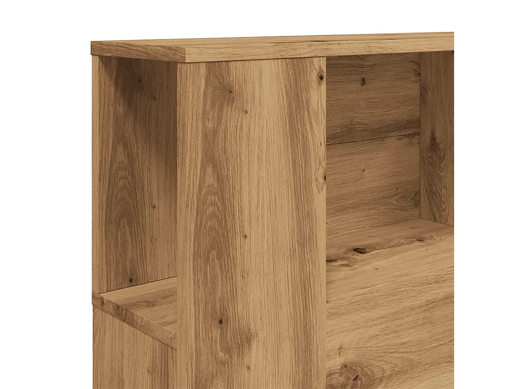 Tête de Lit avec rangement | Armoire de tête de lit chêne artisanal 160x18,5x103,5 cm