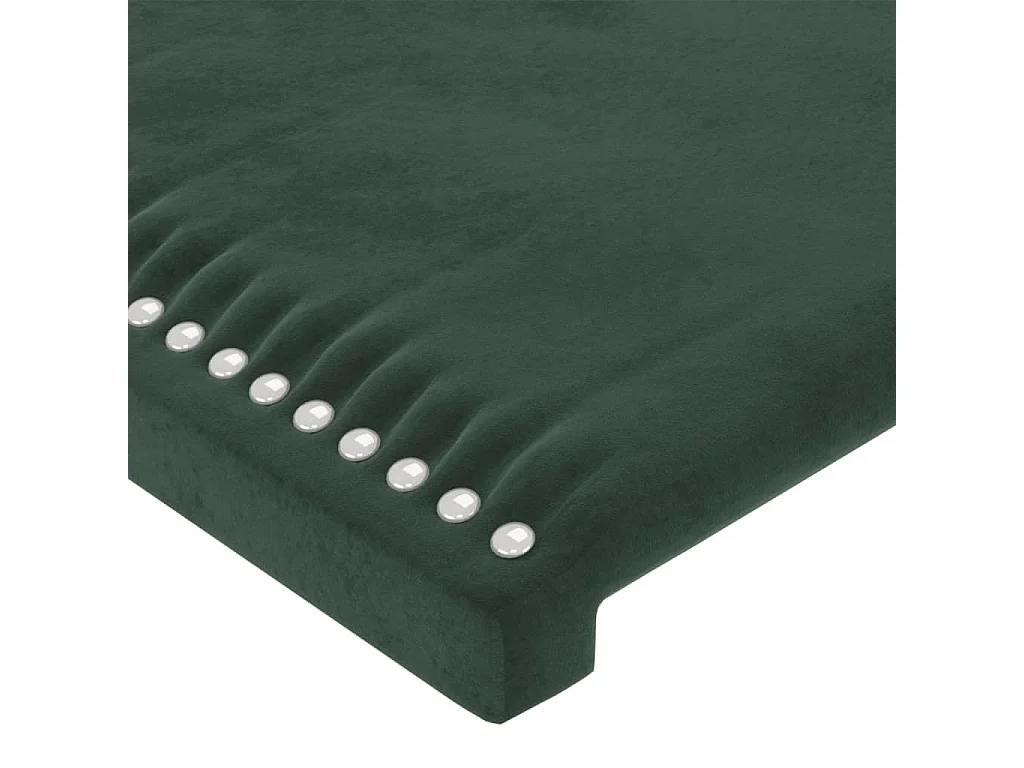 Tête de Lit | Panneau de tête pour lit Moderne à LED Vert foncé 200x5x78/88 cm Velours