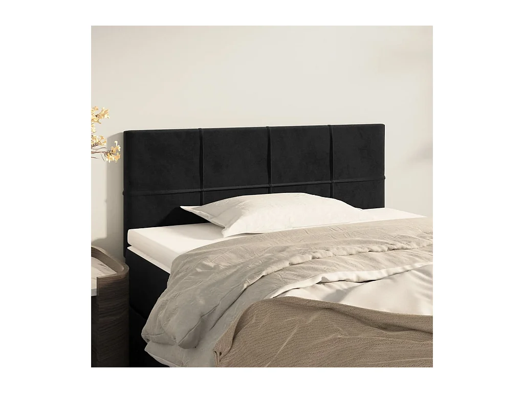 Tête de Lit | Panneau de tête pour lit Moderne Noir 100x5x78/88 cm Velours