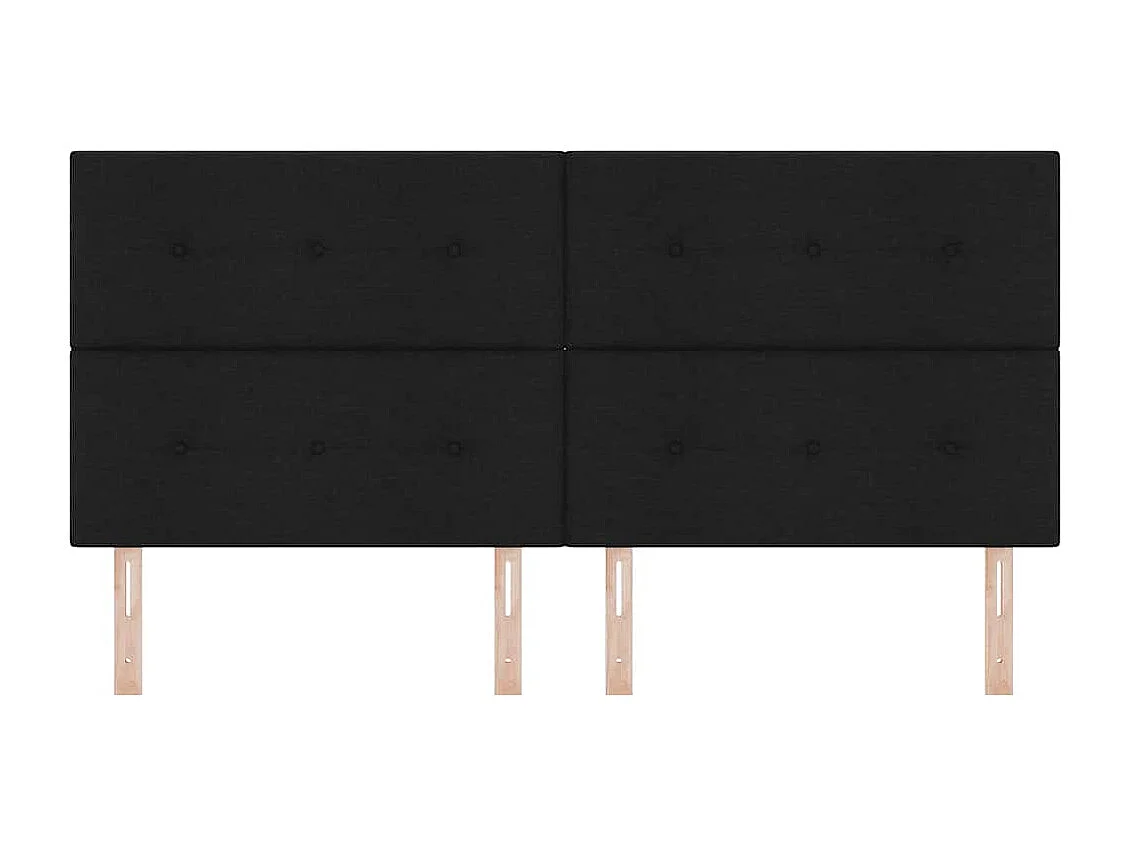 Tête de Lit | Panneau de tête pour lit Moderne LED avec des lumières à LED Noir 200 cm tissu