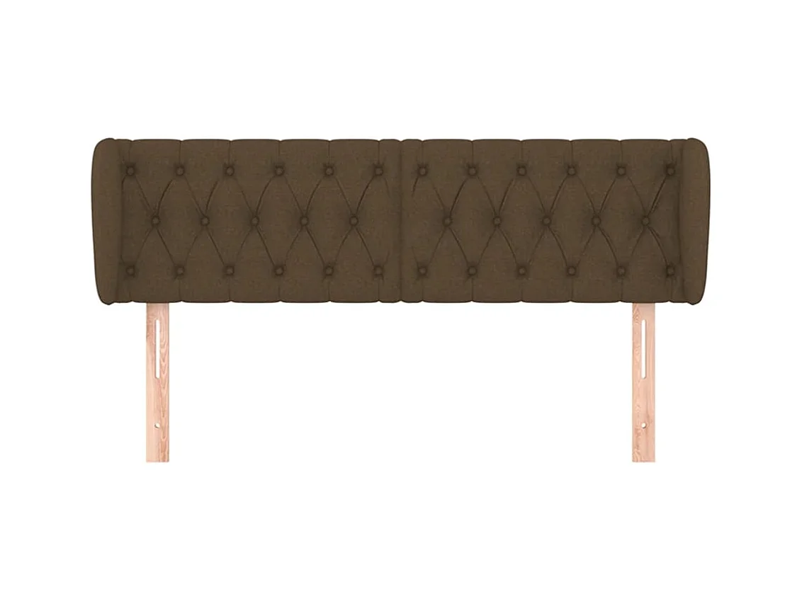 Tête de Lit | Panneau de tête pour lit Moderne avec oreilles Marron foncé 163x23x78/88 cm Tissu